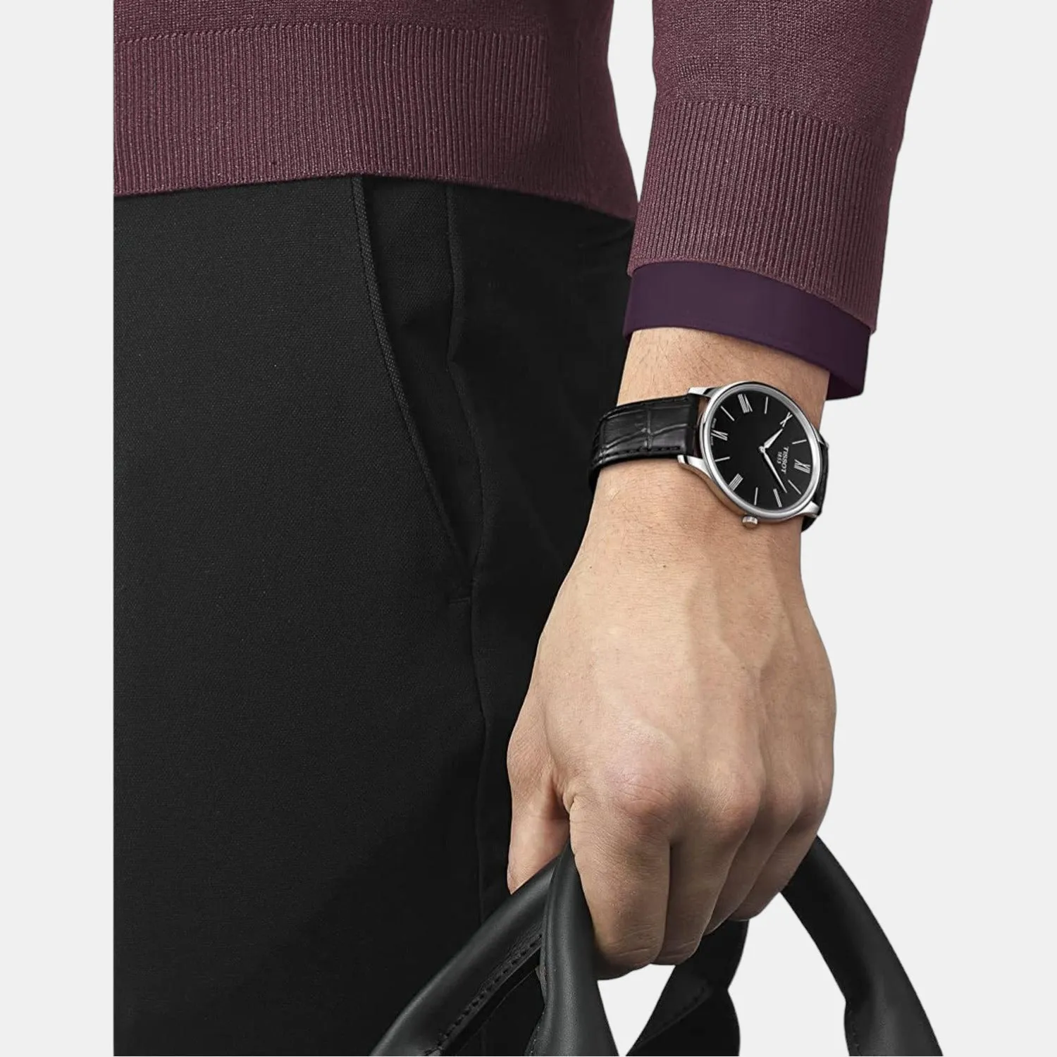 Tradition Men Analog Leather Watch T0634091605800