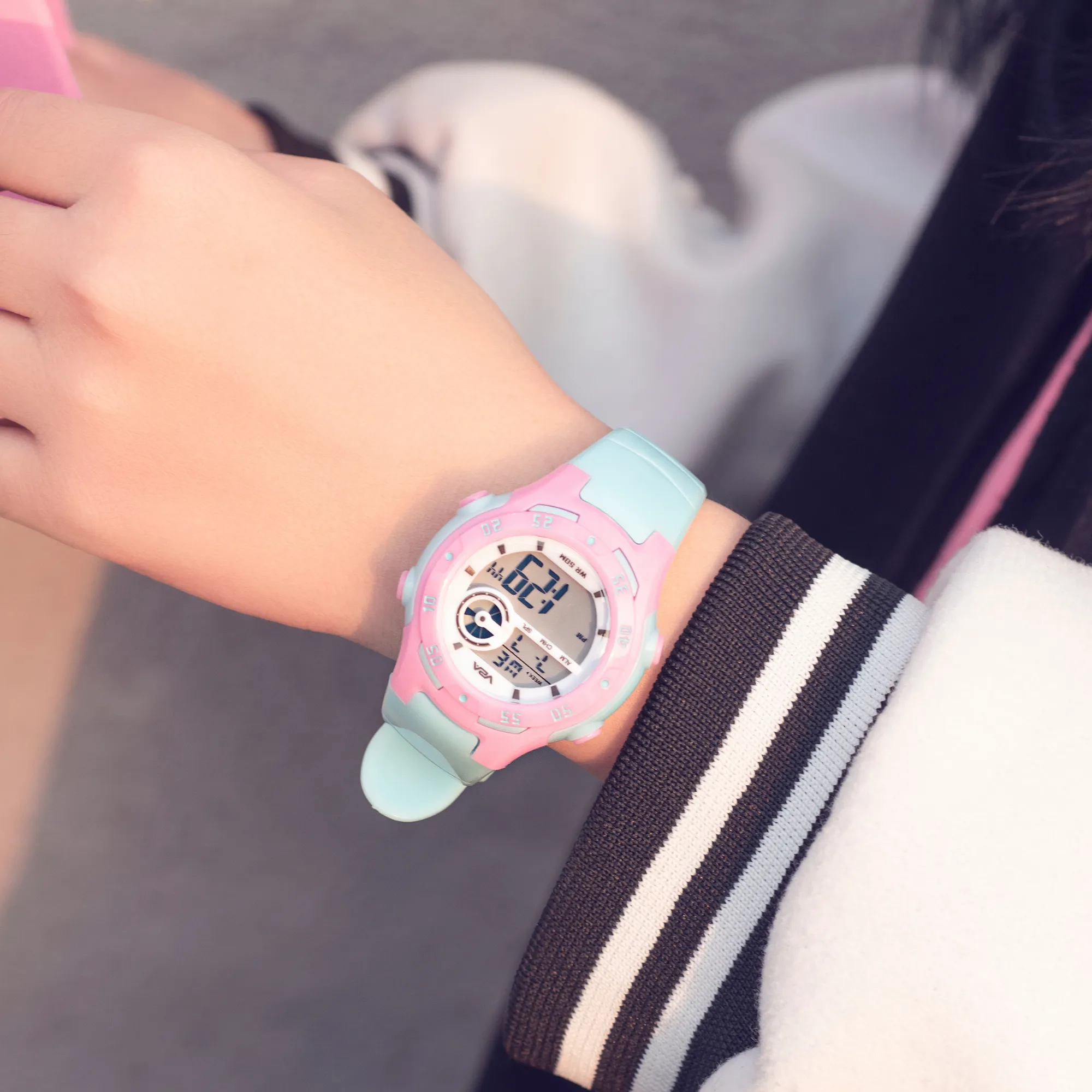 V2A Digital 5ATM Waterproof Kids Sports Watch for Girls