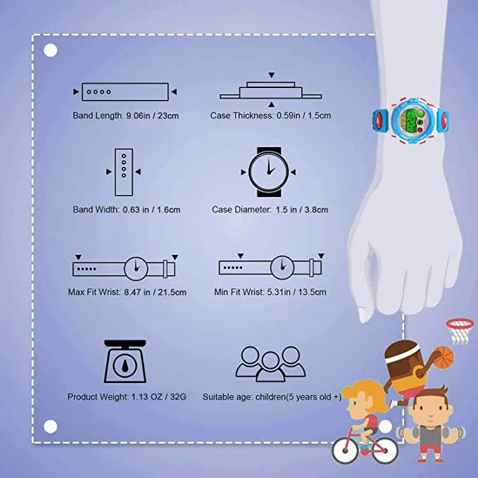 V2A Digital Kids Sports Watch with 7 Color