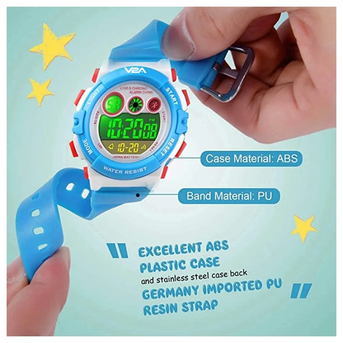 V2A Digital Kids Sports Watch with 7 Color