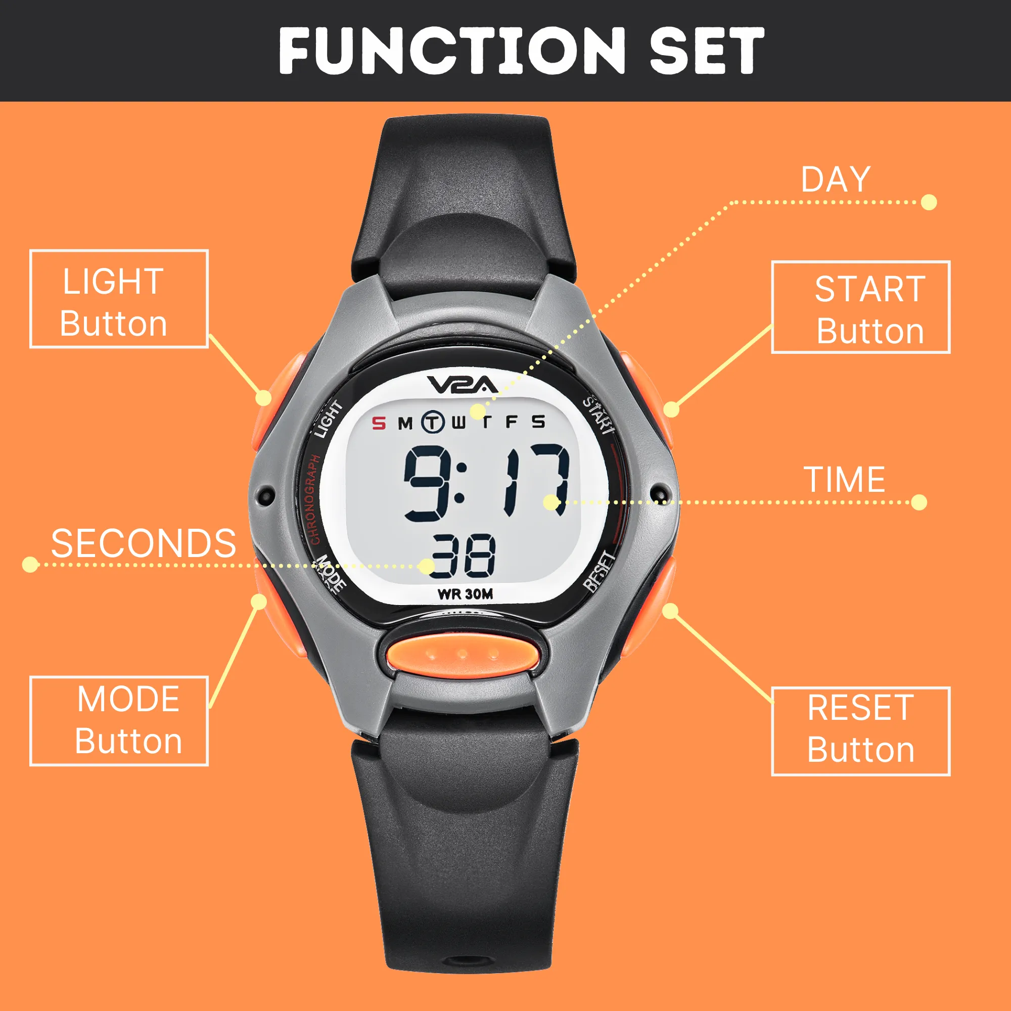 V2A Digital Watch for Boys ?Kids Between 3 to 10 Years of Age Multi-Functional 30 M Waterproof Digital Sports Watches for Boys| Watch for Kids Age 3 5 6 7 8
