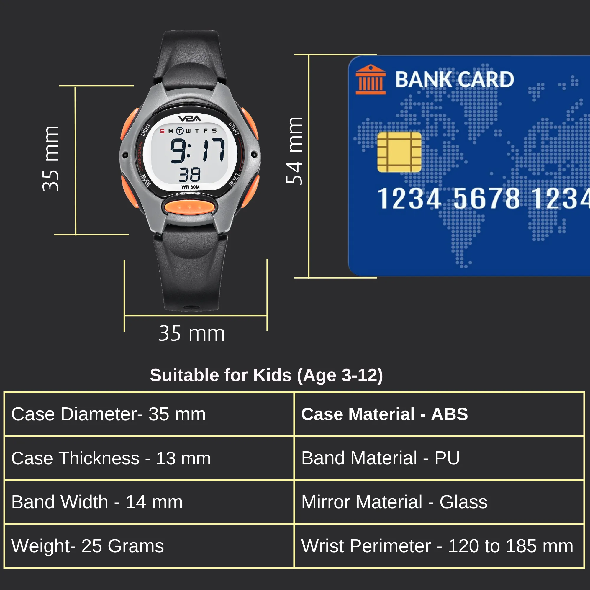 V2A Digital Watch for Boys ?Kids Between 3 to 10 Years of Age Multi-Functional 30 M Waterproof Digital Sports Watches for Boys| Watch for Kids Age 3 5 6 7 8