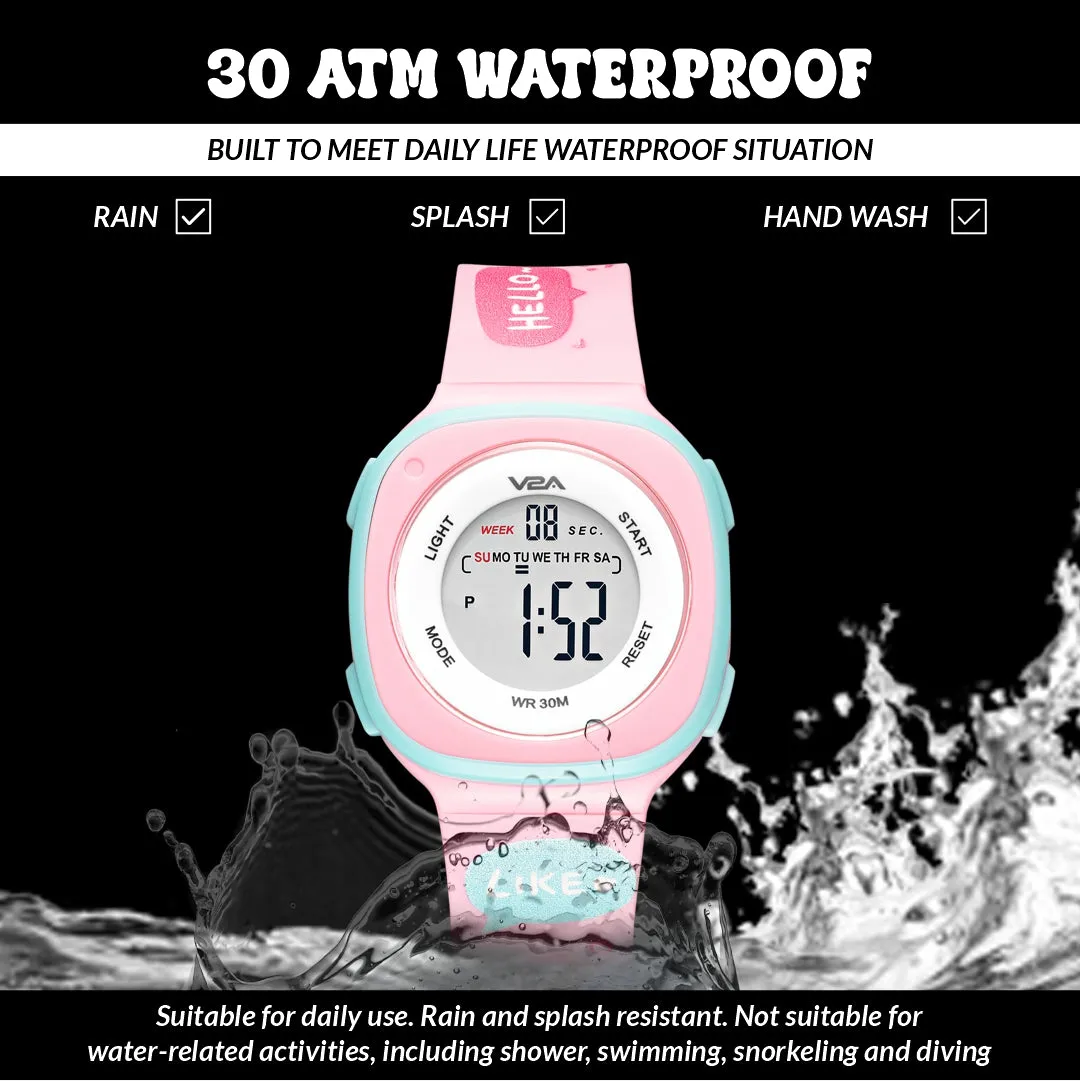 V2A Digital Watch for Girls ?Kids Between 4 to 14 Years of Age Multi-Functional 30 M Waterproof Digital Sports Watches for Girls | Digital Watch for Girls age 4 5 6 7 8 9