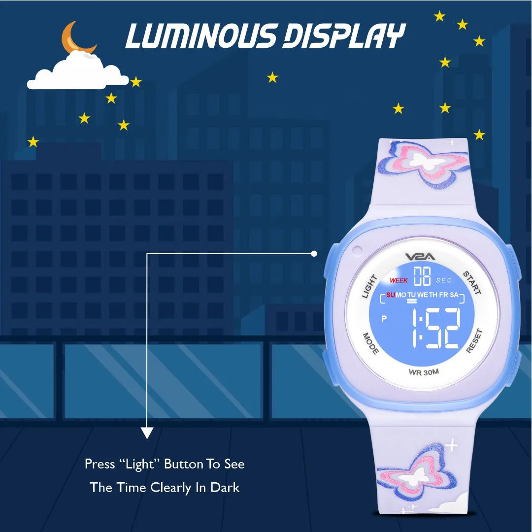 V2A Digital Watch for Girls ?Kids Between 4 to 14 Years of Age Multi-Functional 30 M Waterproof Digital Sports Watches for Girls | Digital Watch for Girls age 4 5 6 7 8 9