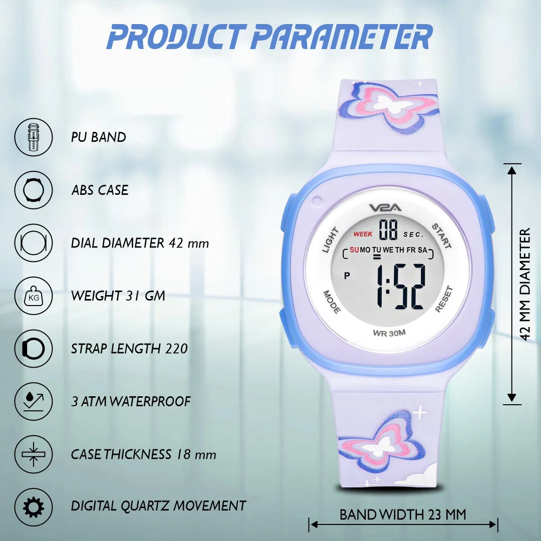 V2A Digital Watch for Girls ?Kids Between 4 to 14 Years of Age Multi-Functional 30 M Waterproof Digital Sports Watches for Girls | Digital Watch for Girls age 4 5 6 7 8 9