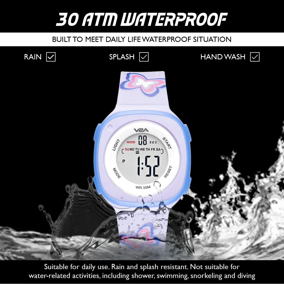 V2A Digital Watch for Girls ?Kids Between 4 to 14 Years of Age Multi-Functional 30 M Waterproof Digital Sports Watches for Girls | Digital Watch for Girls age 4 5 6 7 8 9