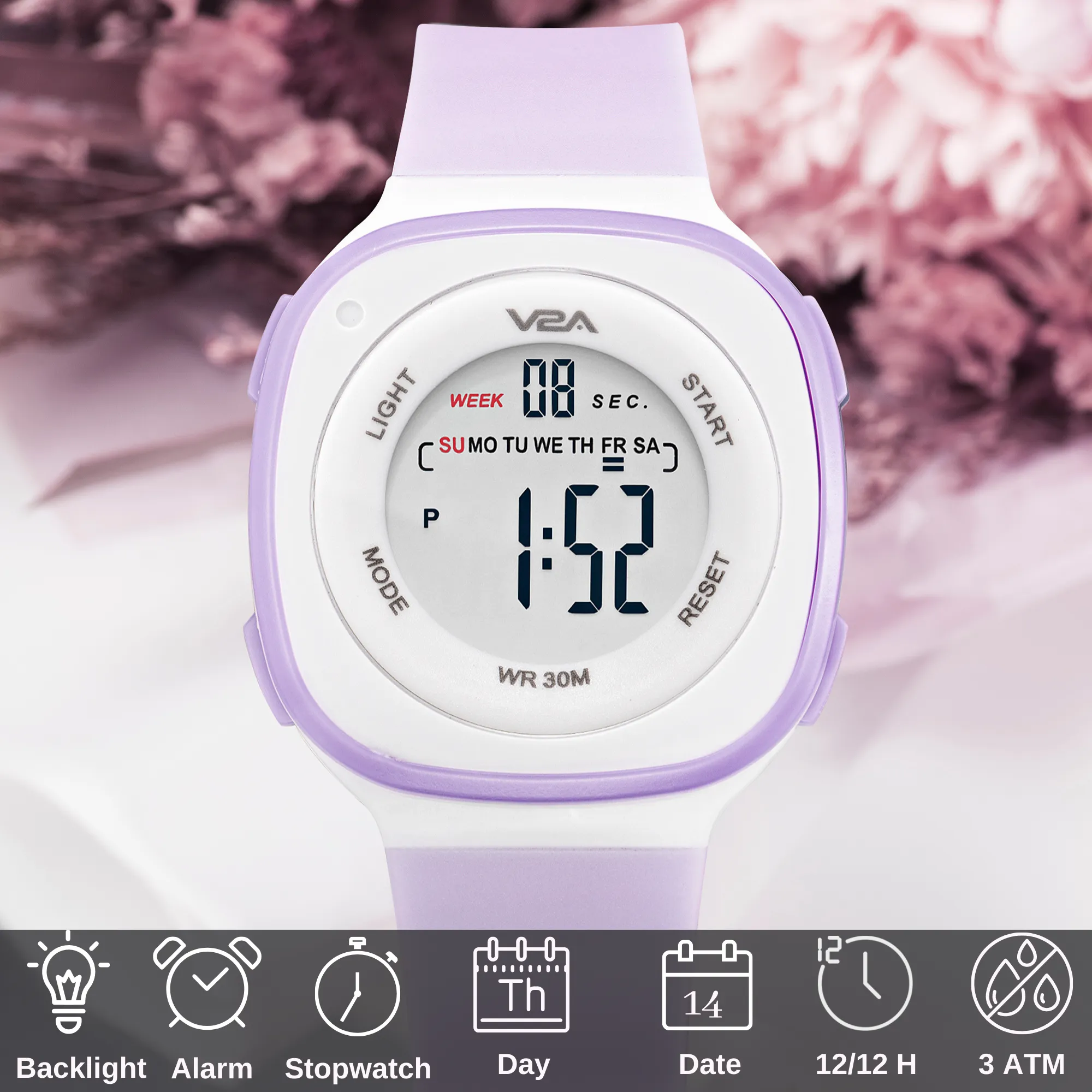 V2A Digital Watch for Girls ?Kids Between 4 to 14 Years of Age Multi-Functional 30 M Waterproof Digital Sports Watches for Girls | Digital Watch for Girls Age 4 5 6 7 8 9