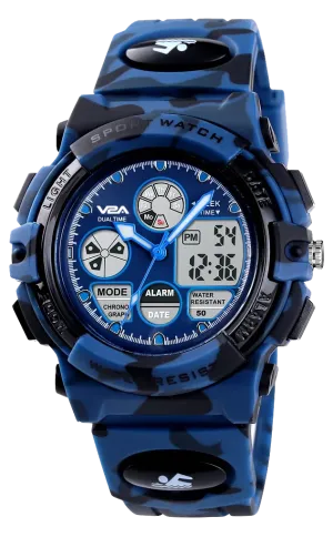 V2A Watch for Boys Age 7 and above Analogue-Digital Shock Resistant Alarm Calender Water Proof Sports Watch for Boys Age 7 to 16 Years