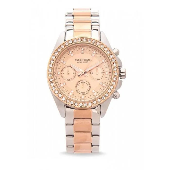 Valentino 20121662-TWO TONE - ROSE DIAL EXCALIBUR IP ROSE GOLD STAINLESS STEEL BAND STRAP Watch for Women