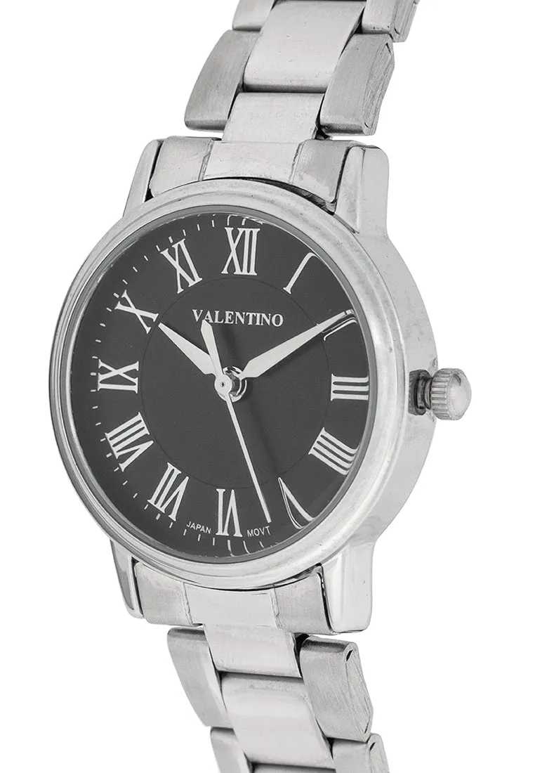 Valentino 20122388-BLACK DIAL Stainless Steel Strap Analog Watch for Women