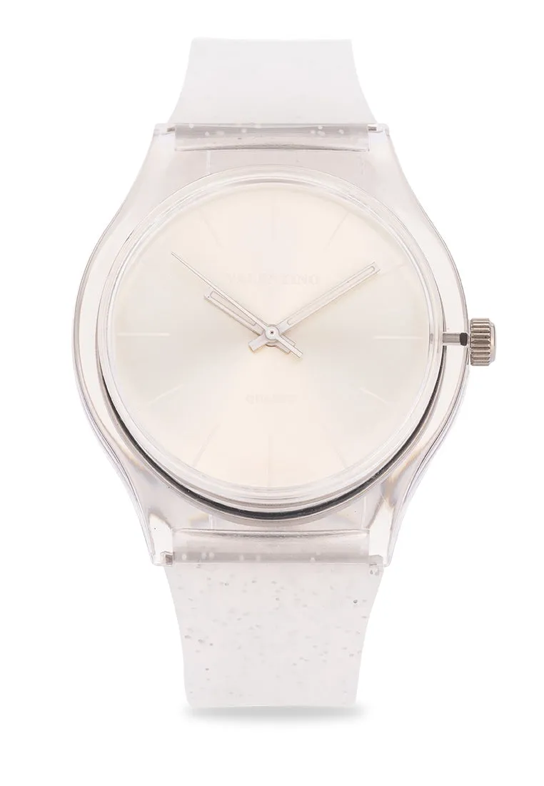 Valentino Rubber Strap Analog Watch for Women 20122094-SILVER GLITTER LINE