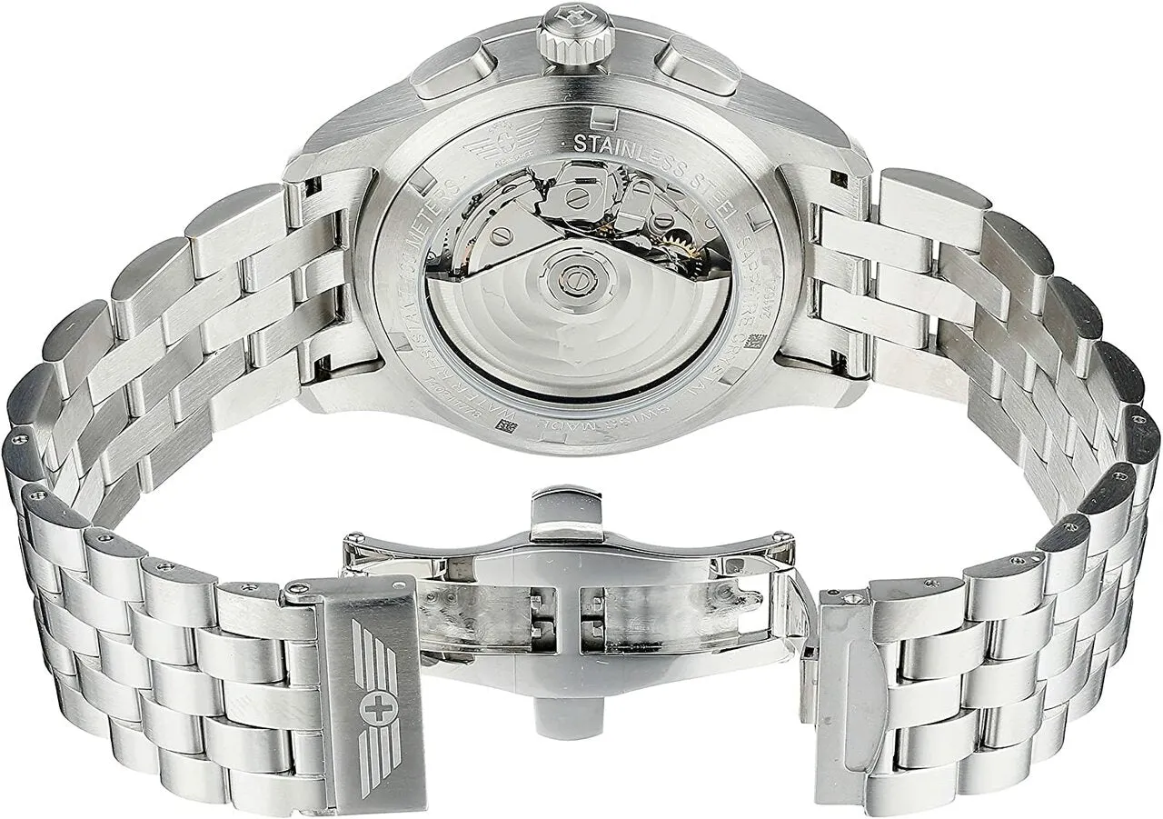 Victorinox Airboss Automatic Chronograph Black Dial Stainless Steel Mens Watch