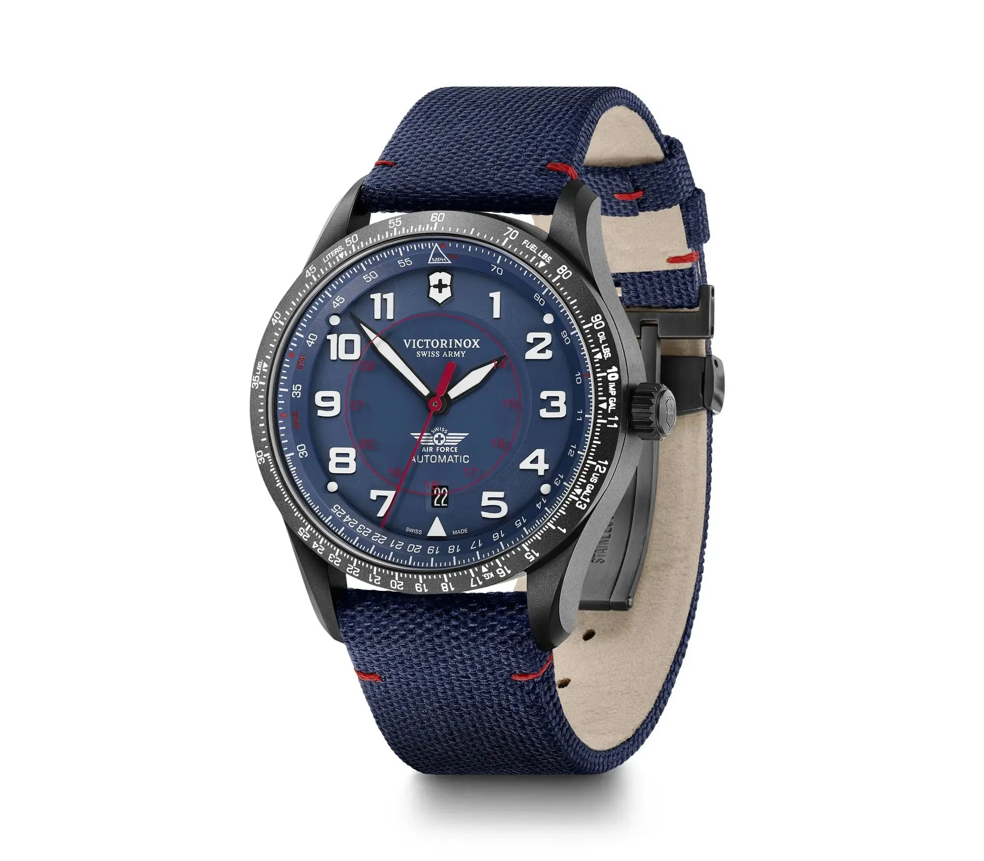 Victorinox Airboss Mechanical Blue Dial Mens Watch 241998