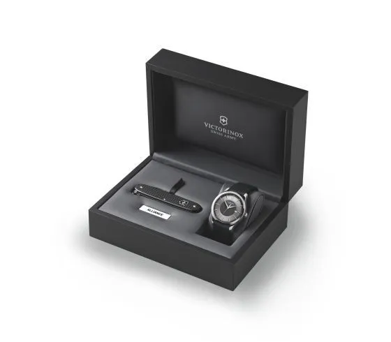 Victorinox Alliance Black And Silver Dial Mens Watch