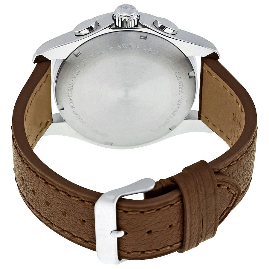 Victorinox Chrono Classic Xls Brown Dial Brown Leather Mens Watch
