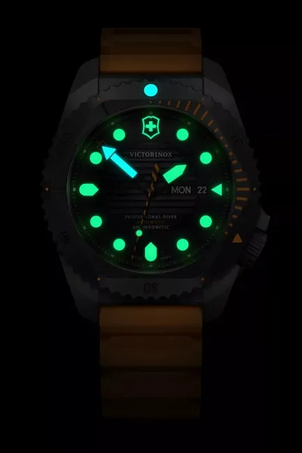 Victorinox Dive Pro Automatic Orange Rubber Black Dial Watch 241996