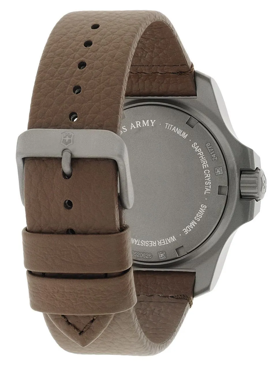 Victorinox I.N.O.X. Black Dial Brown Leather Mens Watch