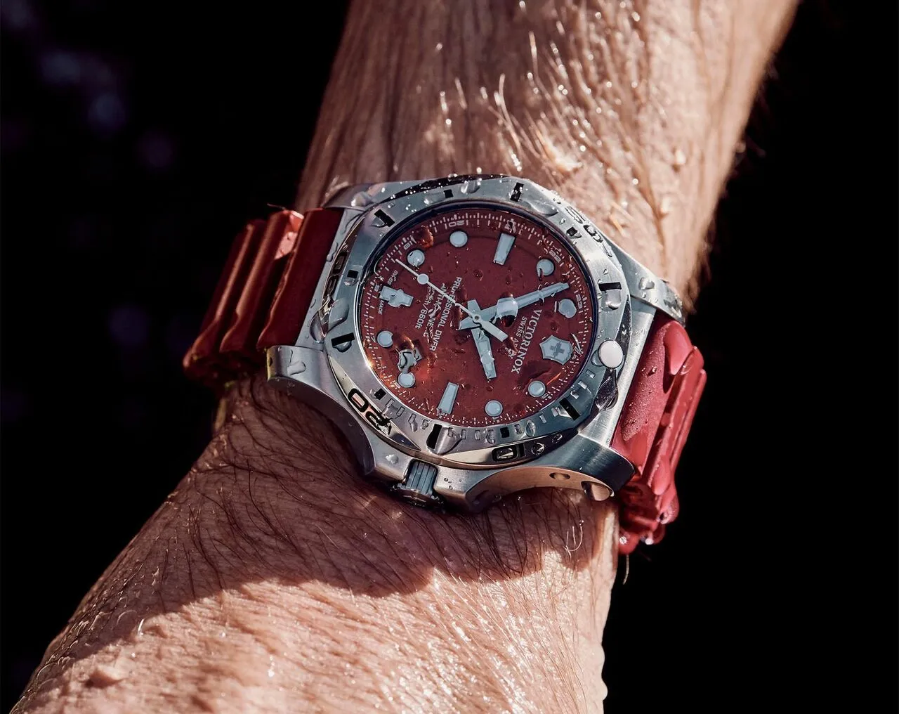 Victorinox I.N.O.X. Professional Diver Red Dial Rubber Mens Watch