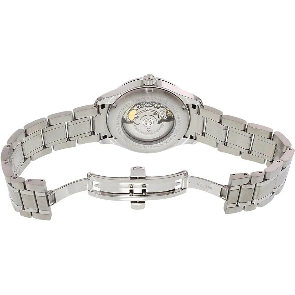 Victorinox Swiss Army Men's Alliance Silver Tone Dial Bracelet Automatic Watch and Knife Set | 241715.1