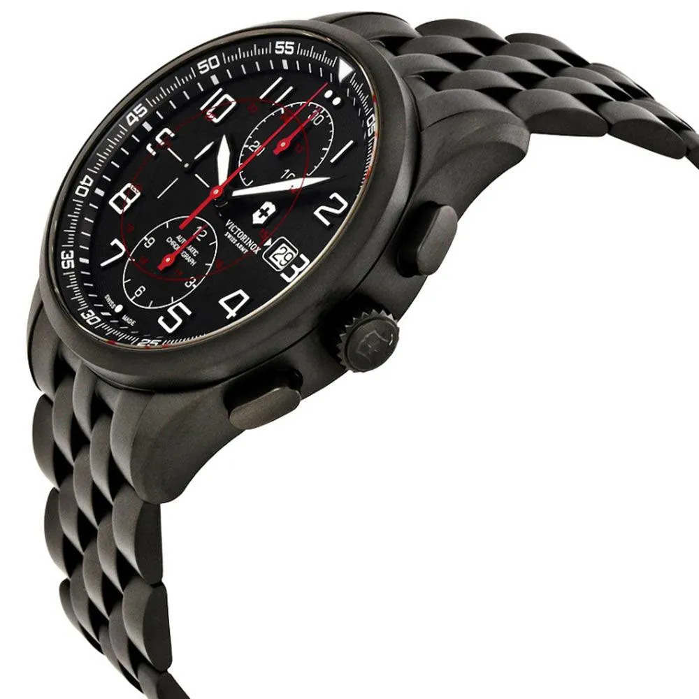 Victorinox Swiss Army Men's Automatic Chronograph Watch - AirBoss Black Dial Bracelet | 241741