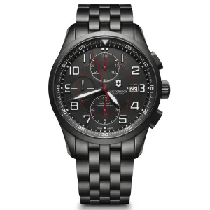 Victorinox Swiss Army Men's Automatic Chronograph Watch - AirBoss Black Dial Bracelet | 241741
