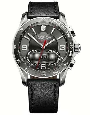 Victorinox Swiss Army Mens Chrono Classic 1/100th - Dark Grey Dial - Leather