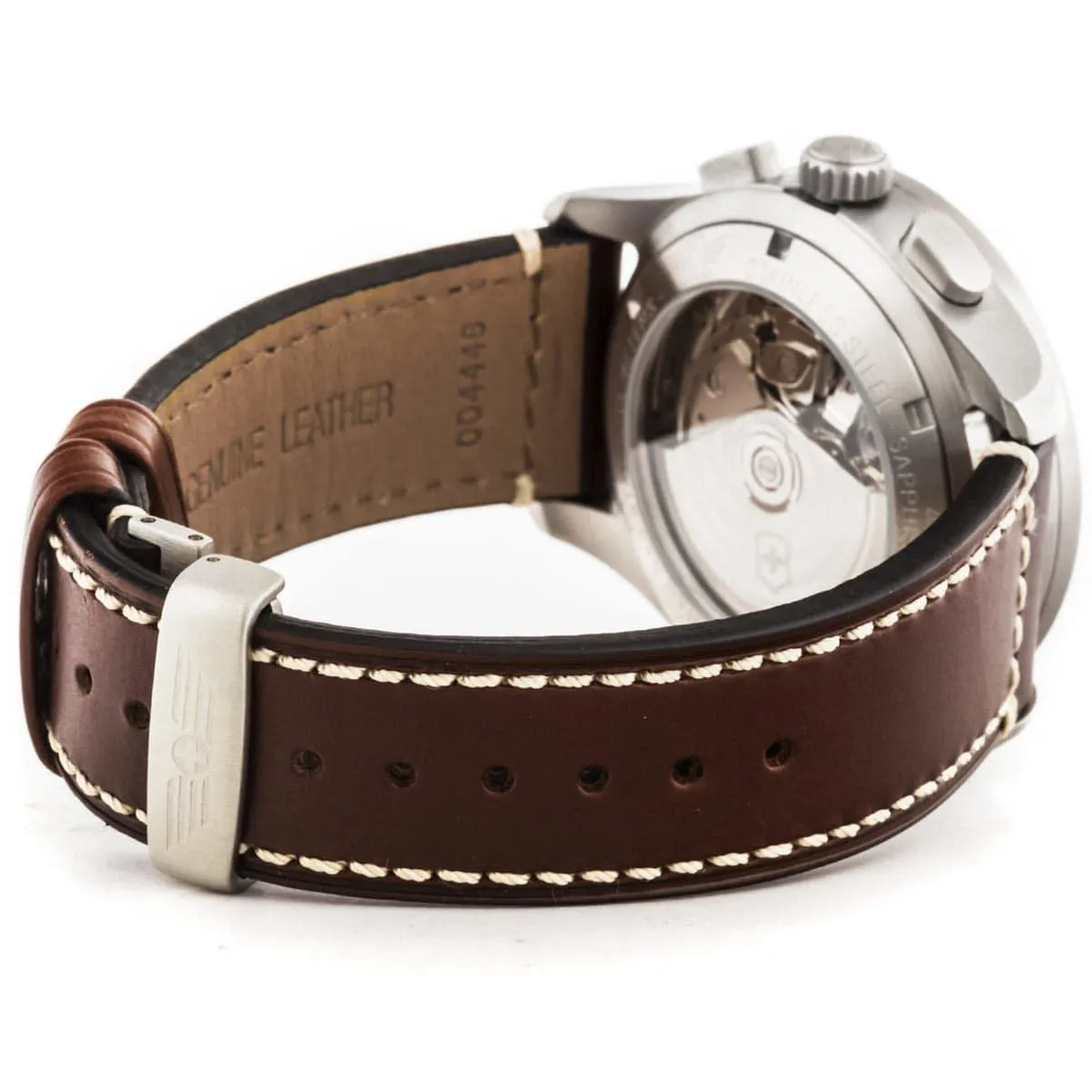 Victorinox Swiss Army Men's Chrono Watch - AirBoss Dark Grey Dial Brown Strap | 241597