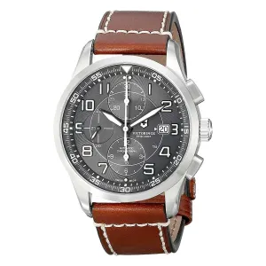 Victorinox Swiss Army Men's Chrono Watch - AirBoss Dark Grey Dial Brown Strap | 241597