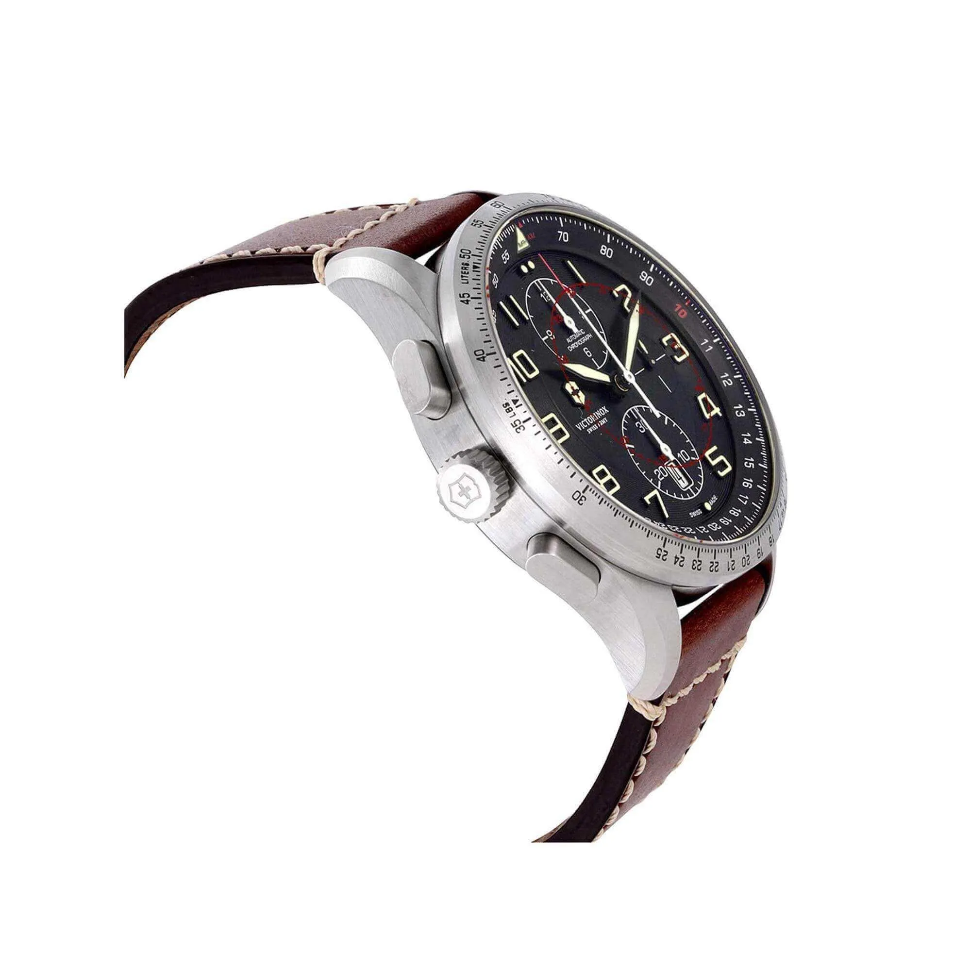 Victorinox Swiss Army Men's Chrono Watch - Airboss Mach 9 Black Dial Strap | 241710