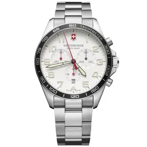 Victorinox Swiss Army Men's Chrono Watch - Fieldforce Black Dial Bracelet | 241856
