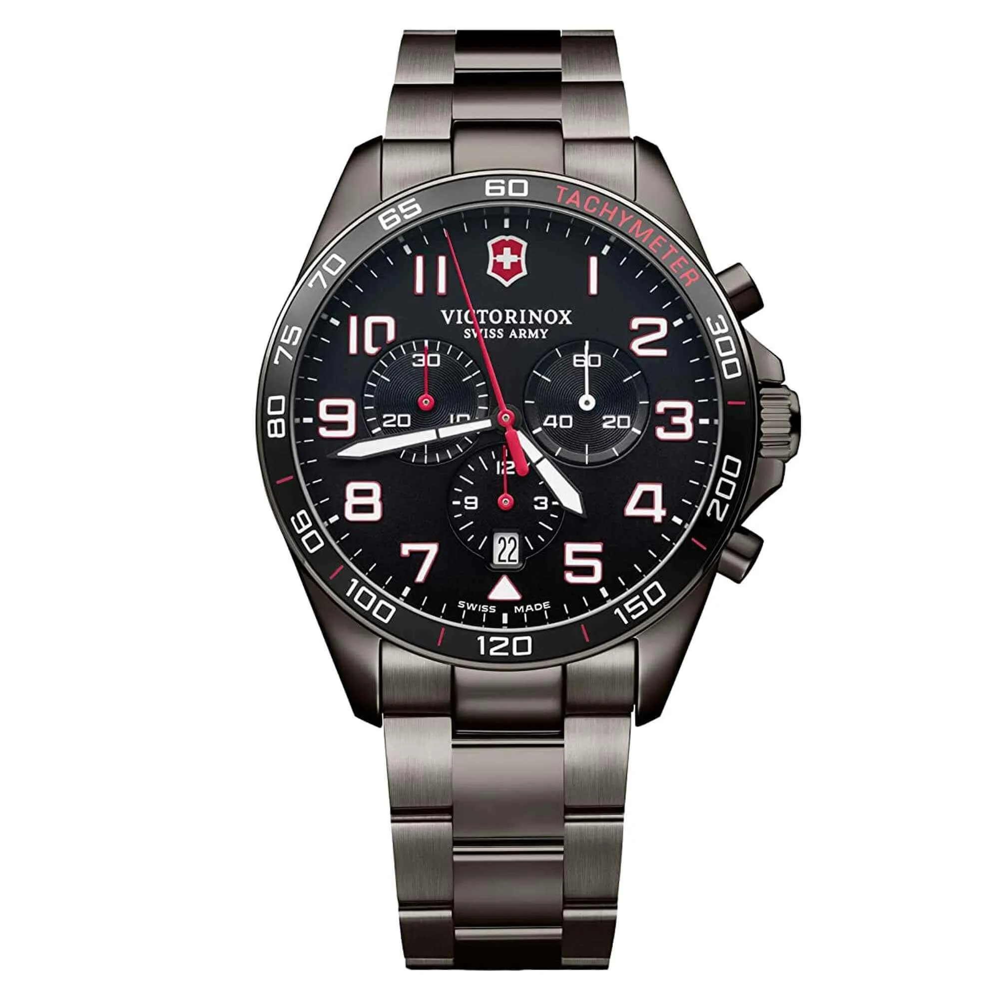 Victorinox Swiss Army Men's Chrono Watch - FieldForce Sport Black Bracelet | 241890