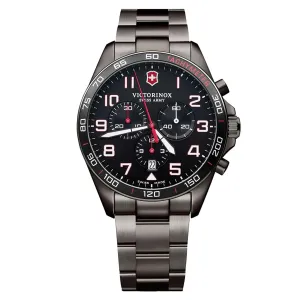Victorinox Swiss Army Men's Chrono Watch - FieldForce Sport Black Bracelet | 241890