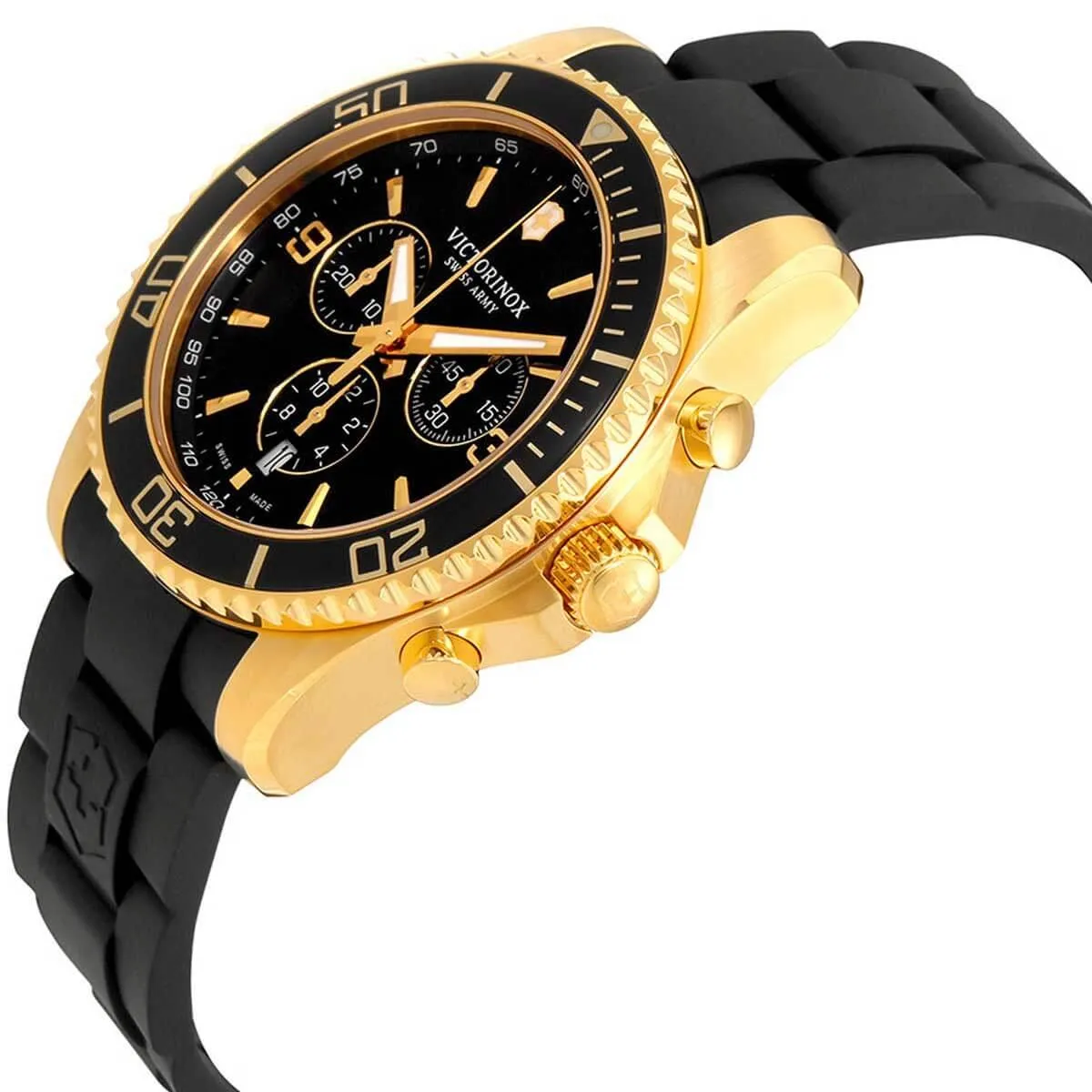 Victorinox Swiss Army Men's Chrono Watch - Maverick Black Dial Rubber Strap | 249099
