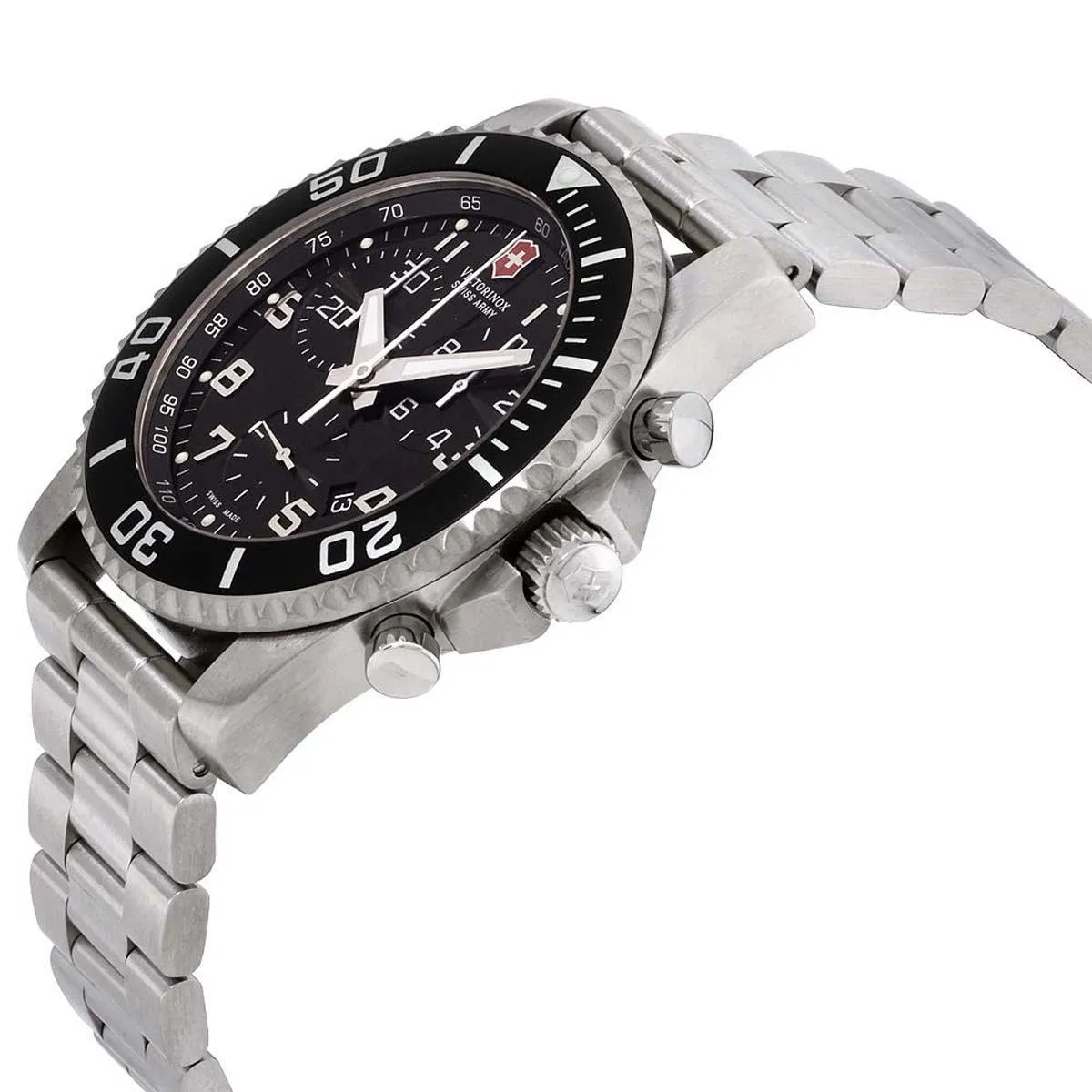 Victorinox Swiss Army Men's Chrono Watch - Maverick GS Black Dial Bracelet | 24144.1
