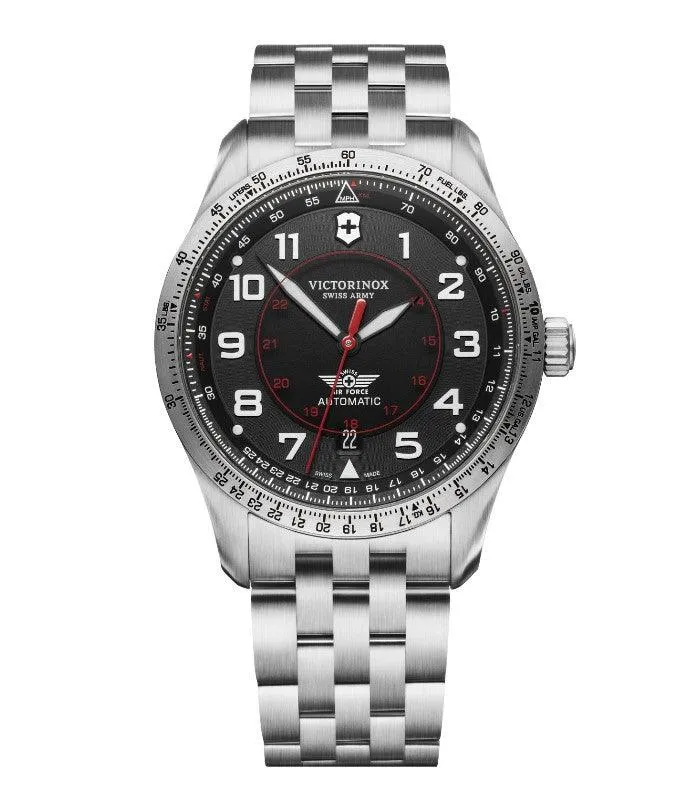 Victorinox Swiss Army Men's Mechanical Watch - Airboss Black Dial Bracelet | 241888