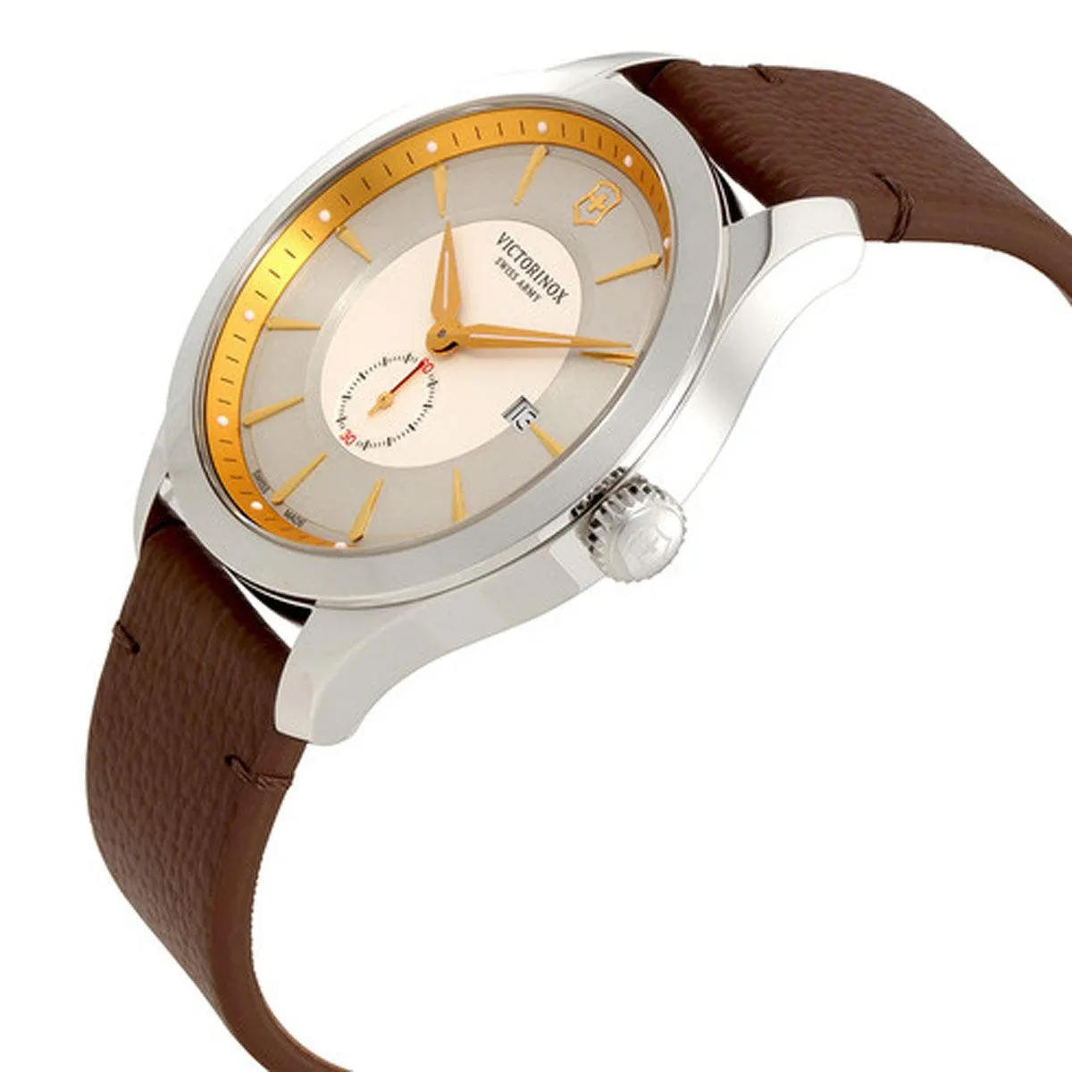 Victorinox Swiss Army Men's Quartz Watch - Alliance Silver Dial Leather Strap | 241767