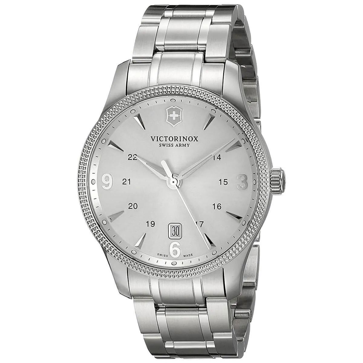 Victorinox Swiss Army Men's Quartz Watch - Alliance Silver Tone Dial Bracelet | 241712