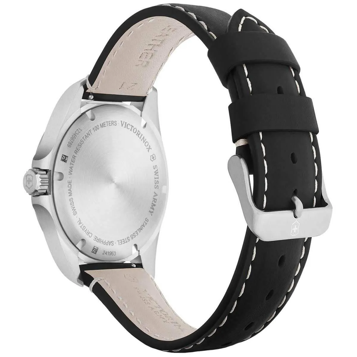 Victorinox Swiss Army Men's Quartz Watch - Heritage Black Dial Leather Strap | 241963