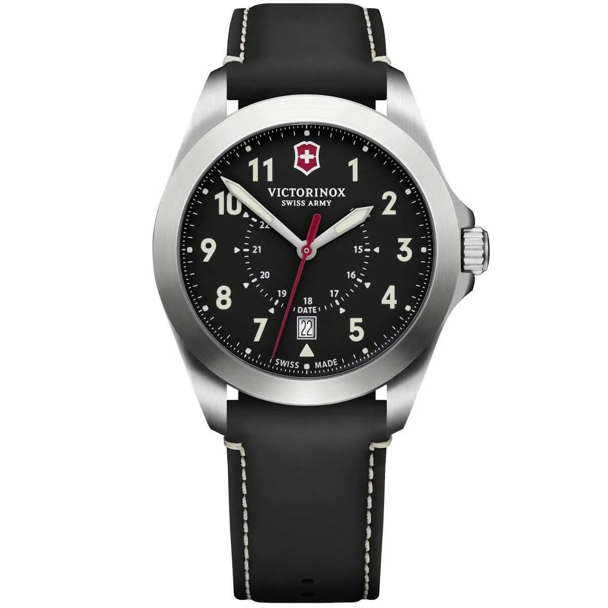 Victorinox Swiss Army Men's Quartz Watch - Heritage Black Dial Leather Strap | 241963