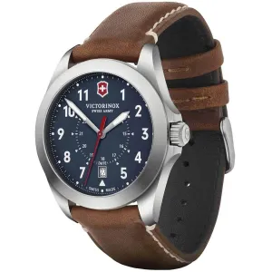 Victorinox Swiss Army Men's Quartz Watch - Heritage Blue Dial Leather Strap | 241964