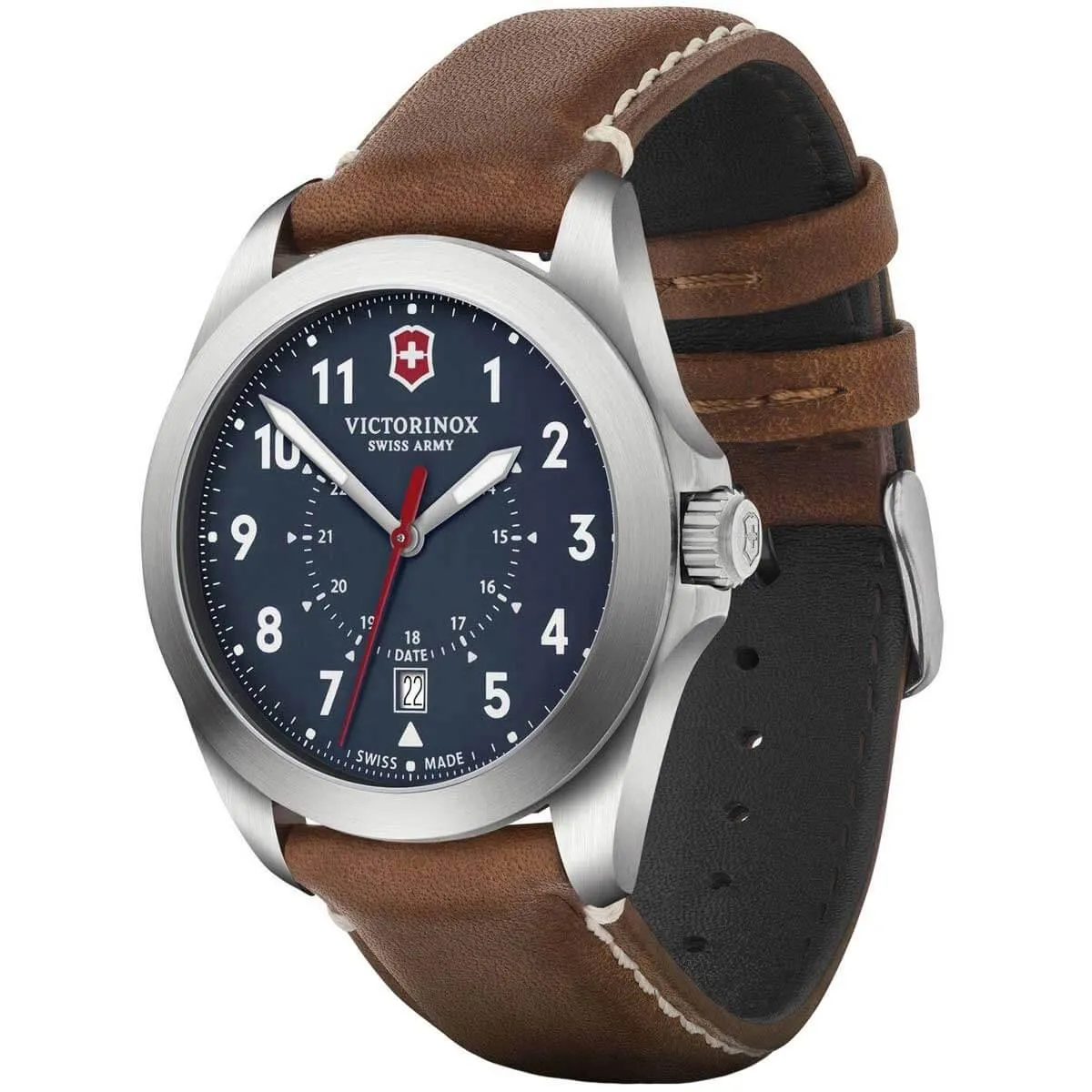 Victorinox Swiss Army Men's Quartz Watch - Heritage Blue Dial Leather Strap | 241964