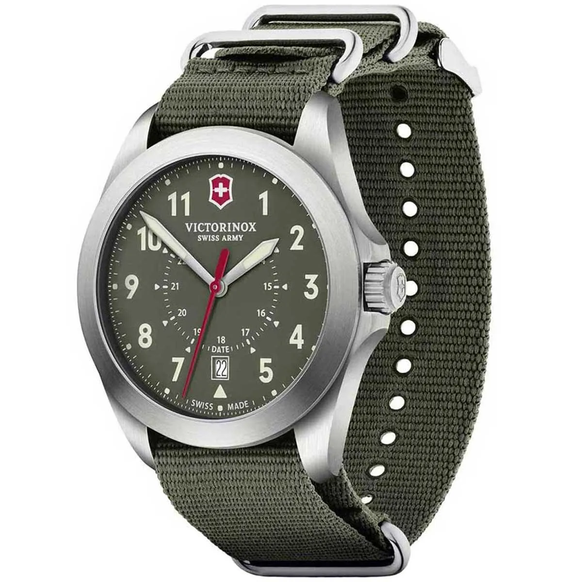 Victorinox Swiss Army Men's Quartz Watch - Heritage Green Dial Fabric Strap | 241966