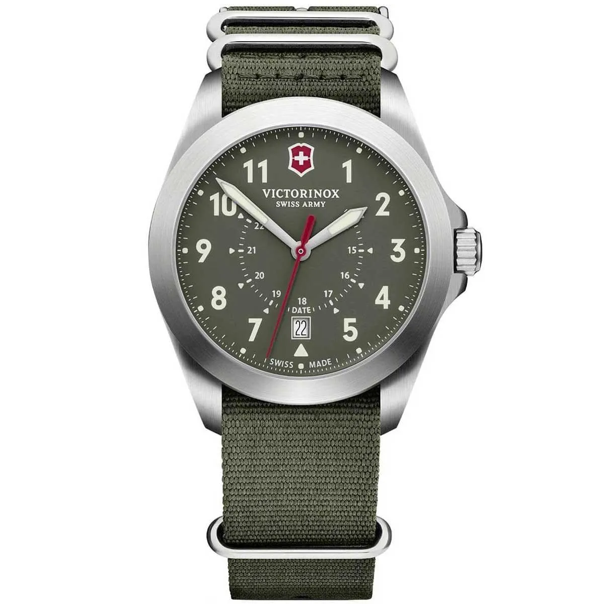 Victorinox Swiss Army Men's Quartz Watch - Heritage Green Dial Fabric Strap | 241966