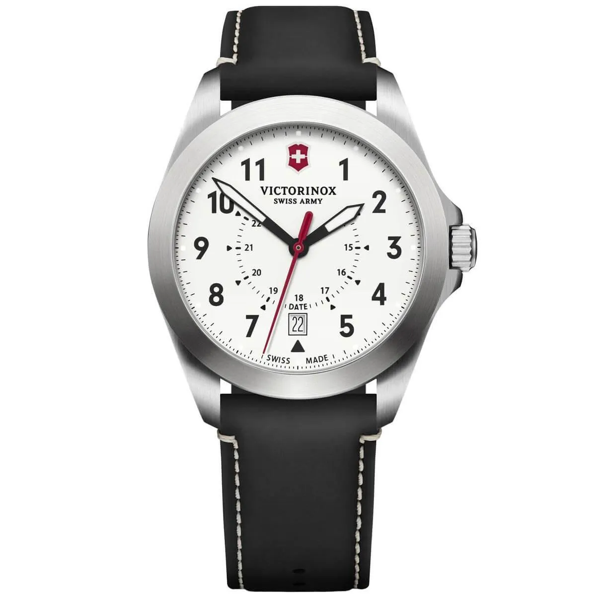 Victorinox Swiss Army Men's Quartz Watch - Heritage White Dial Leather Strap | 241965