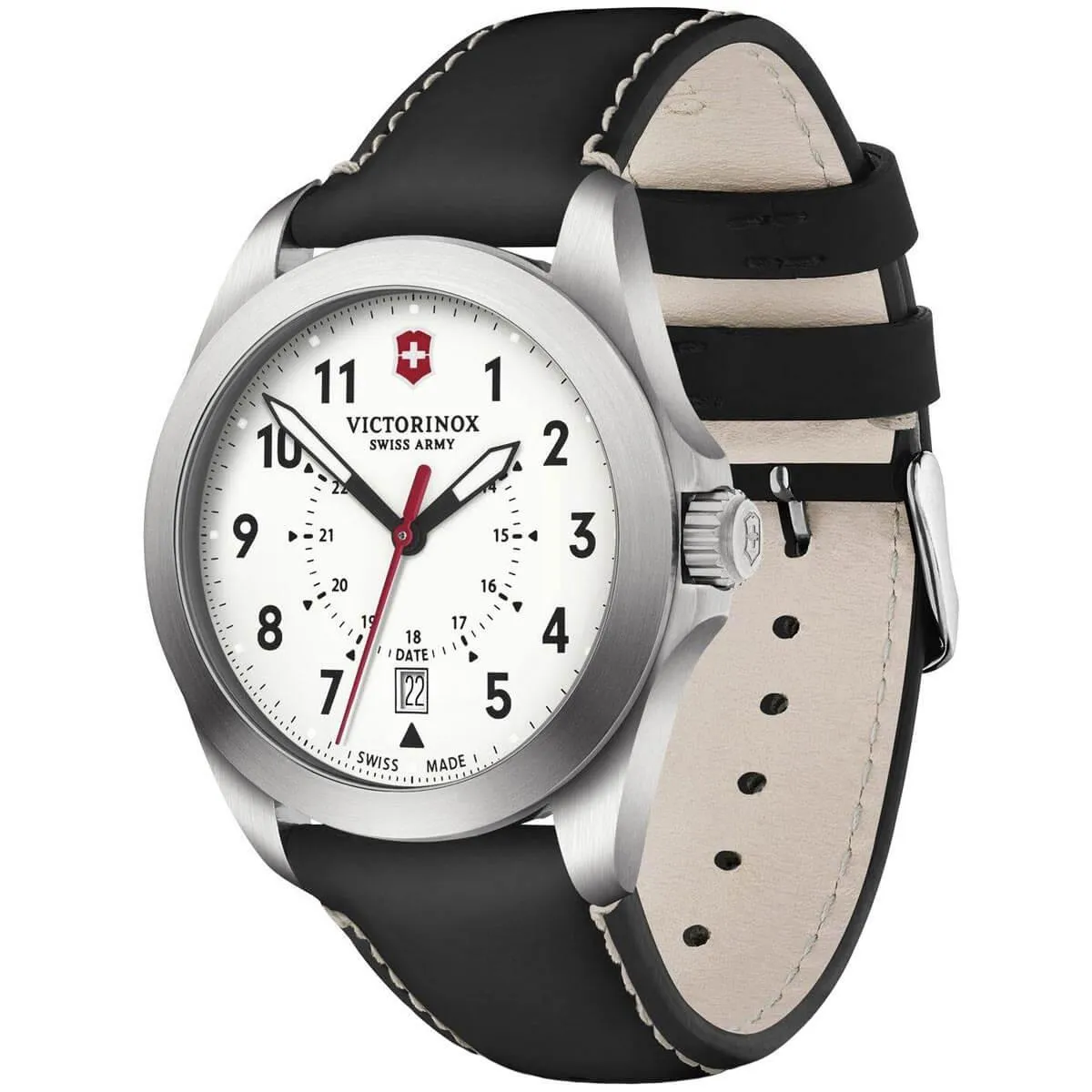 Victorinox Swiss Army Men's Quartz Watch - Heritage White Dial Leather Strap | 241965