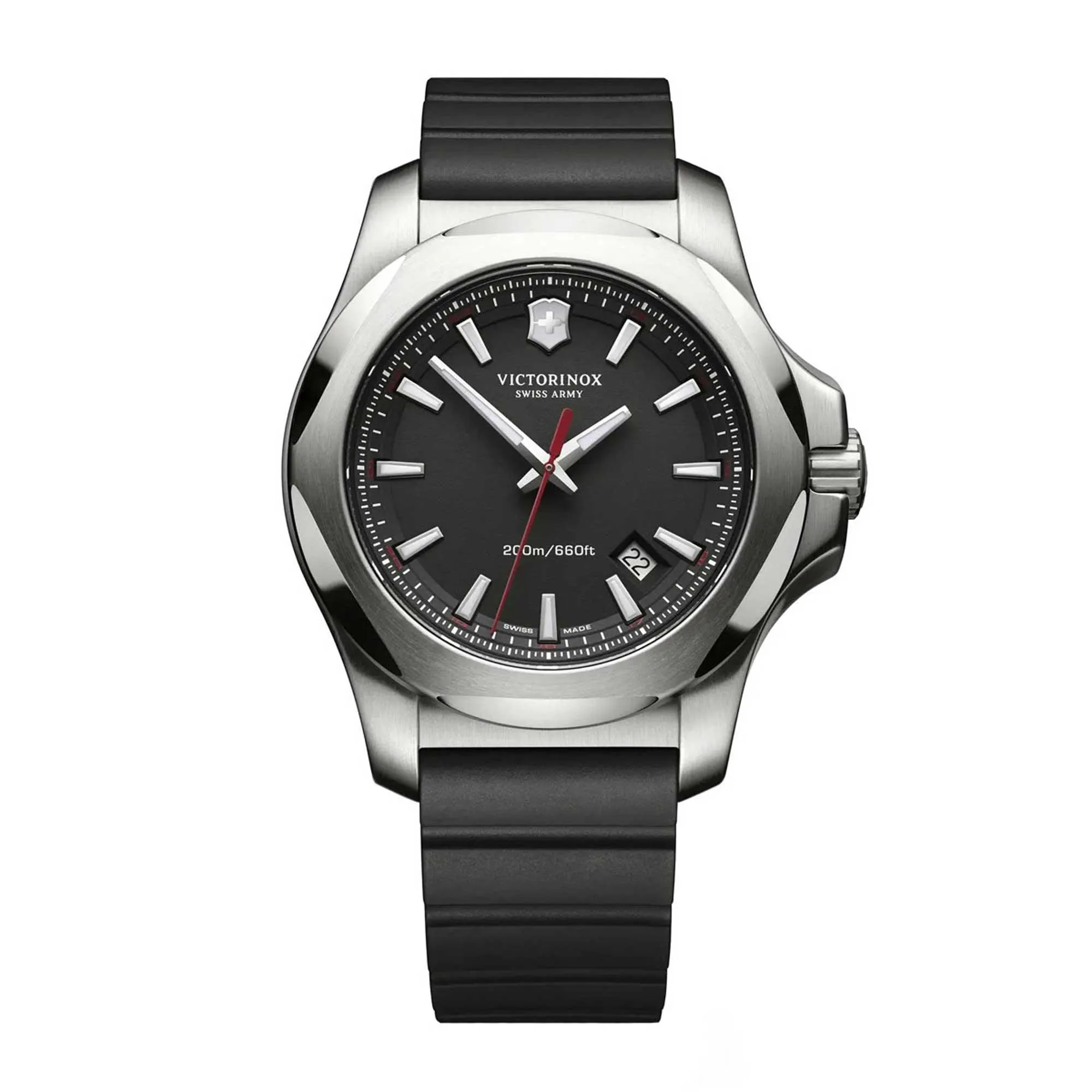 Victorinox Swiss Army Men's Quartz Watch - I.N.O.X. Black Dial Rubber Strap | 241682.1