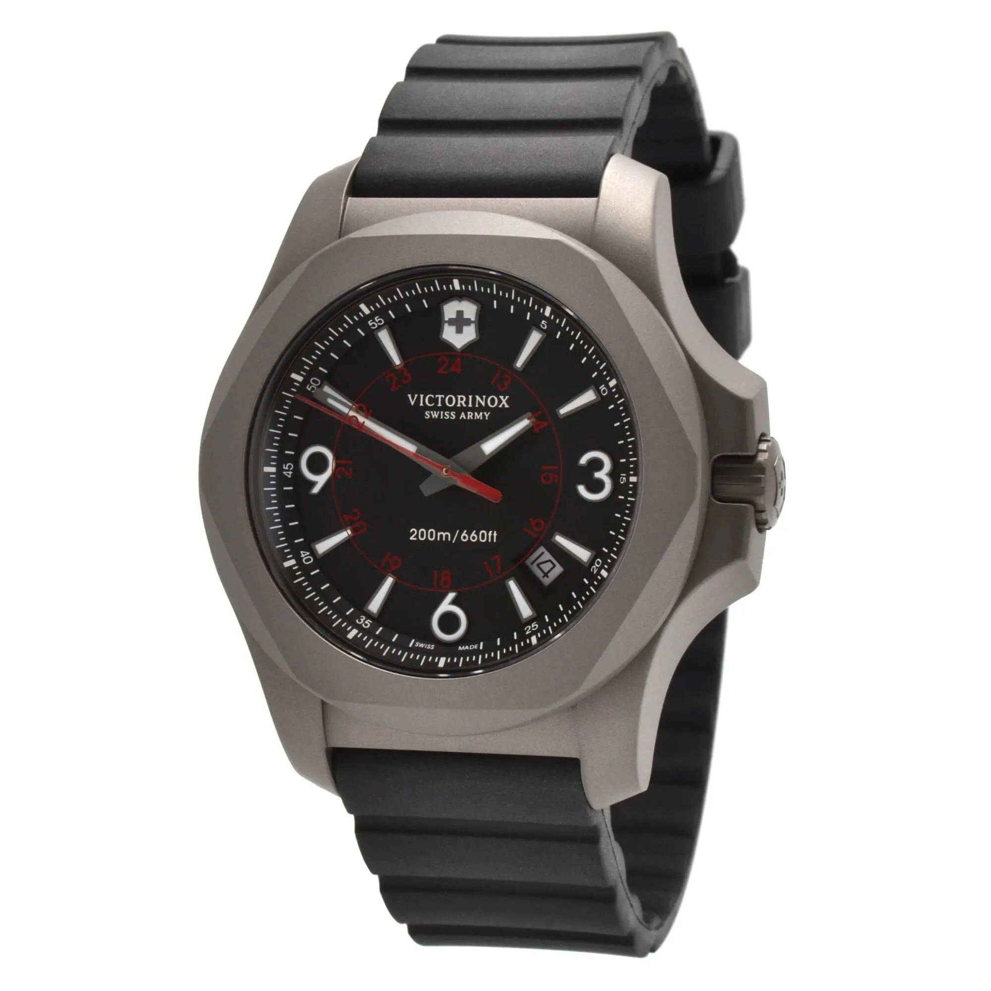 Victorinox Swiss Army Men's Quartz Watch - I.N.O.X. Black Dial Titanium | 241883