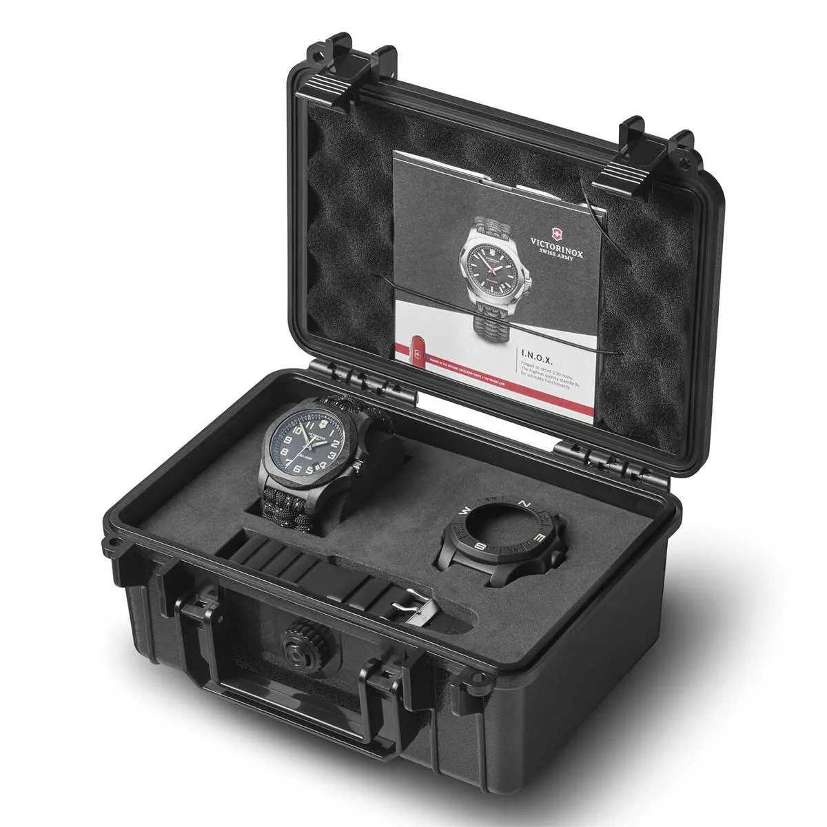 Victorinox Swiss Army Men's Quartz Watch - I.N.O.X. Carbon Black Dial Strap | 241888