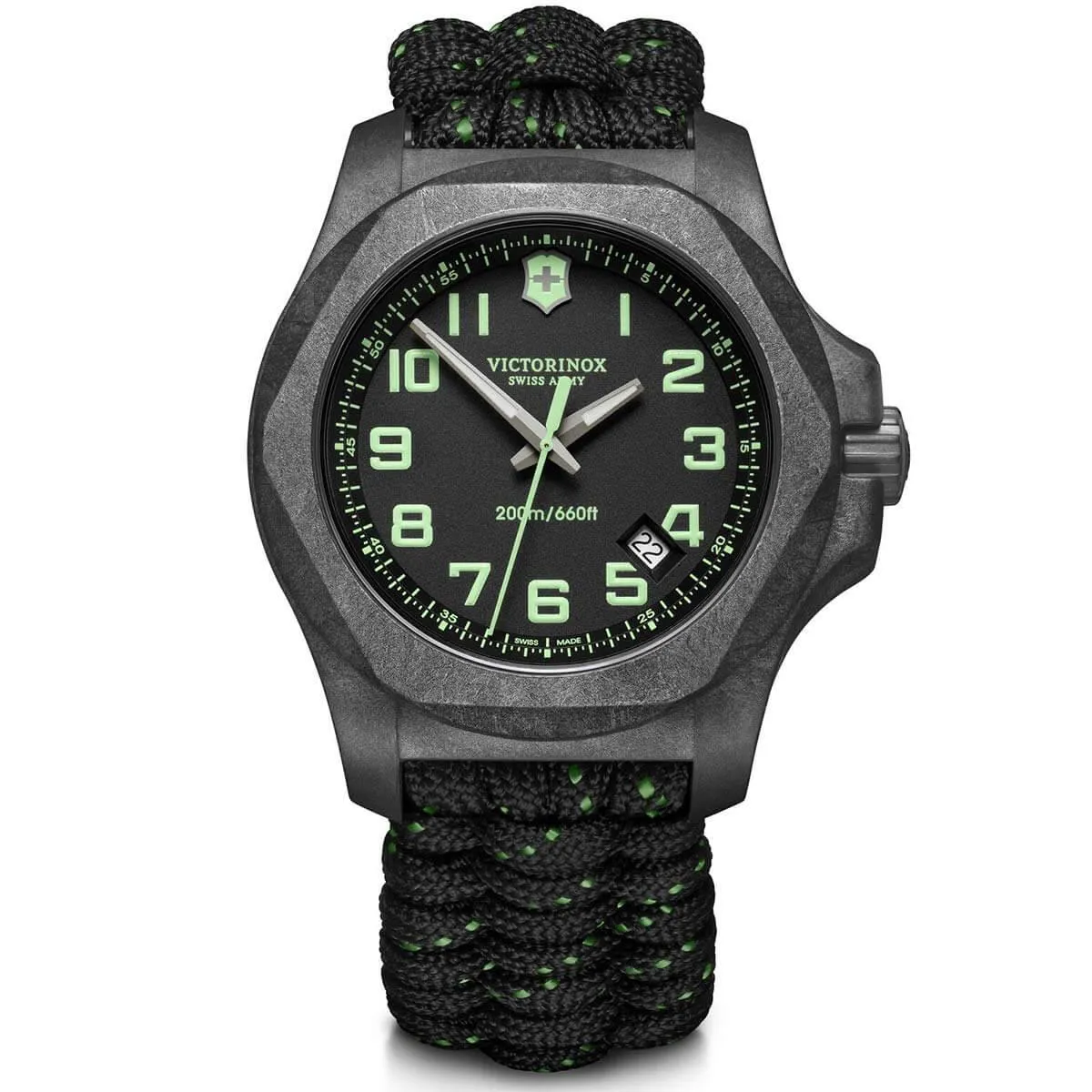 Victorinox Swiss Army Men's Quartz Watch - I.N.O.X. Carbon Black Dial Strap | 241888