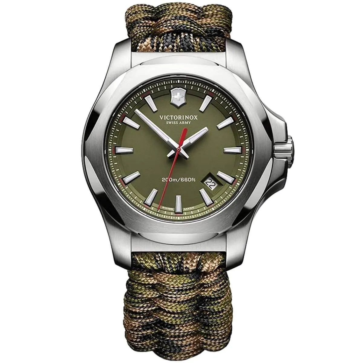 Victorinox Swiss Army Men's Quartz Watch - I.N.O.X. Green Paracord Strap | 241727.1